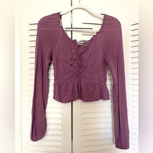 Urban Outfitters Purple Rouched Crop Top